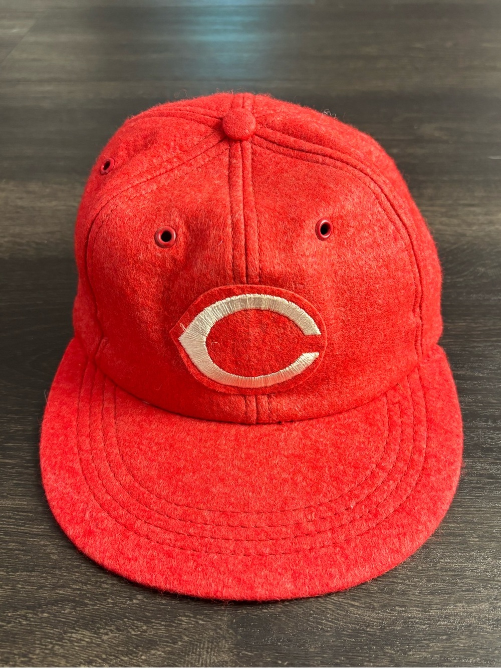 Vintage 60s Cincinnati Reds Wool Baseball Cap Fitted Hat Red Medium